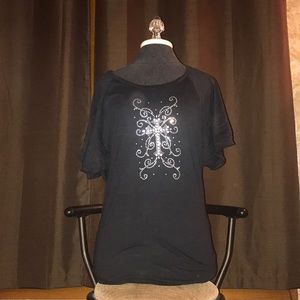 Shyanne Rhinestone Cross Tee